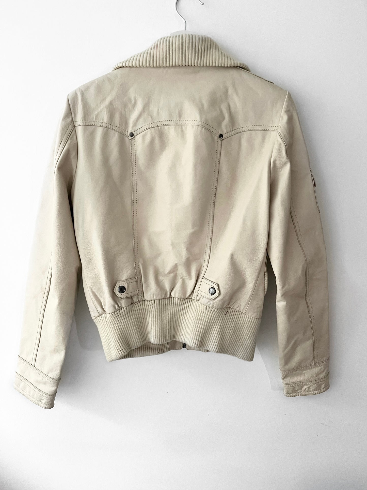 Beige Leather jacket #0071