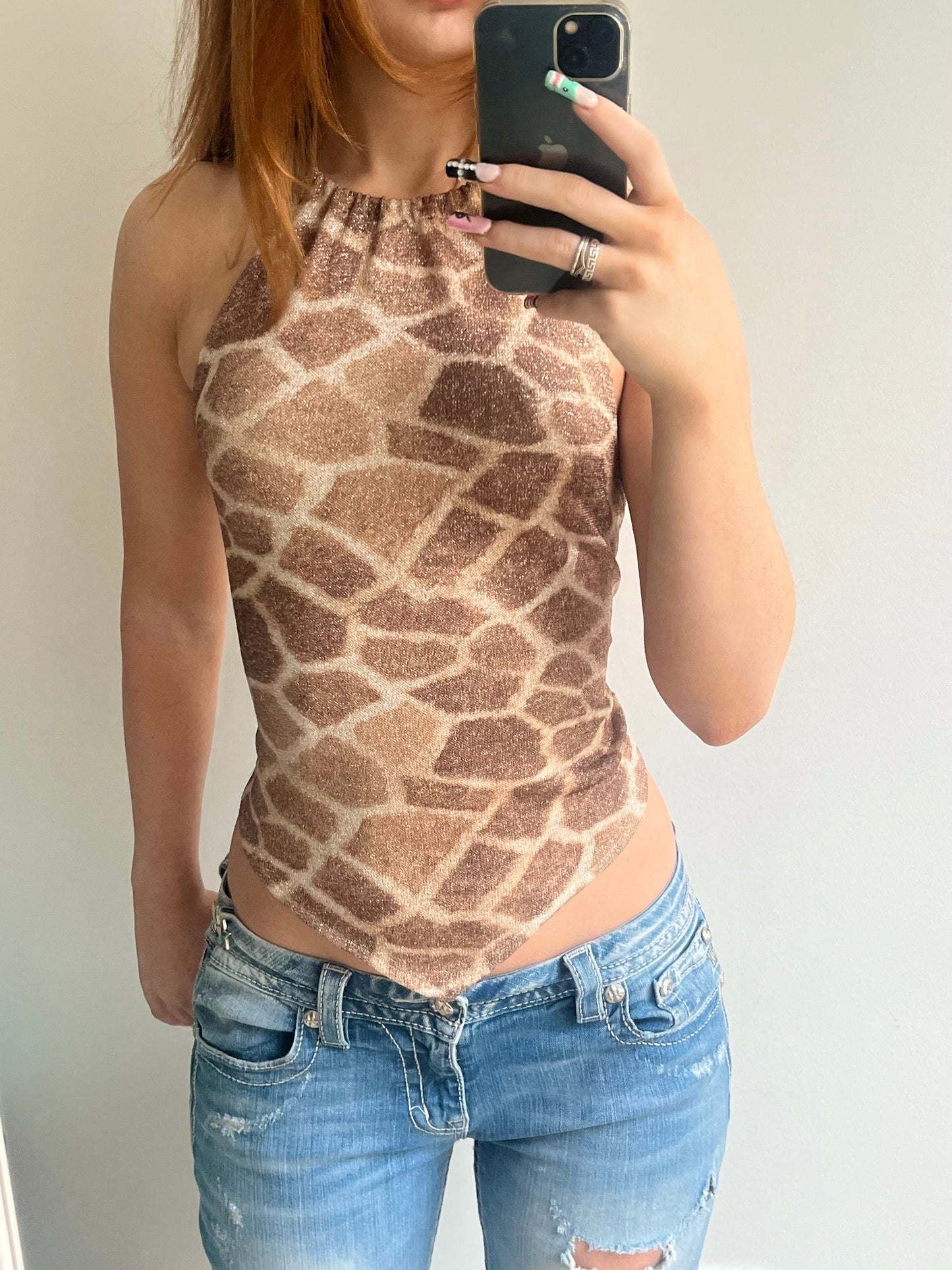 Giraffe glitter top #0022