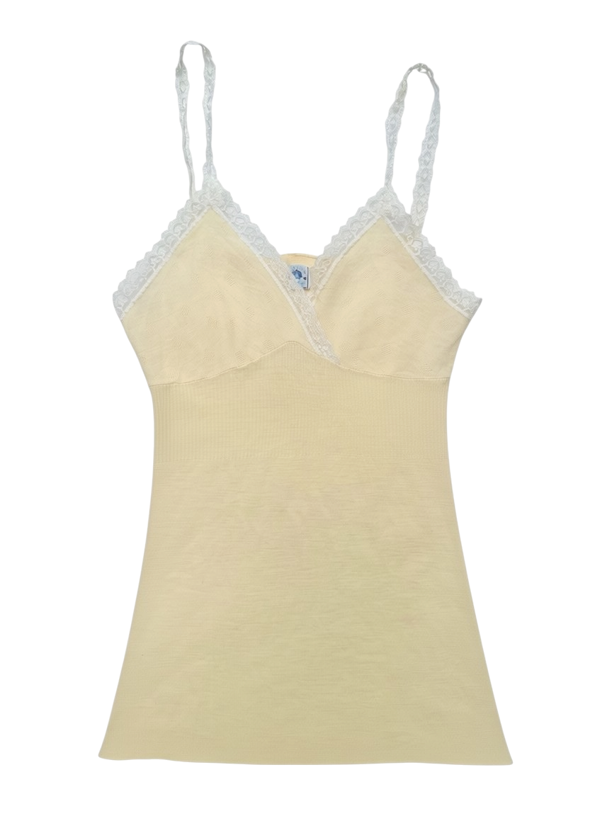 Yellow lace tank