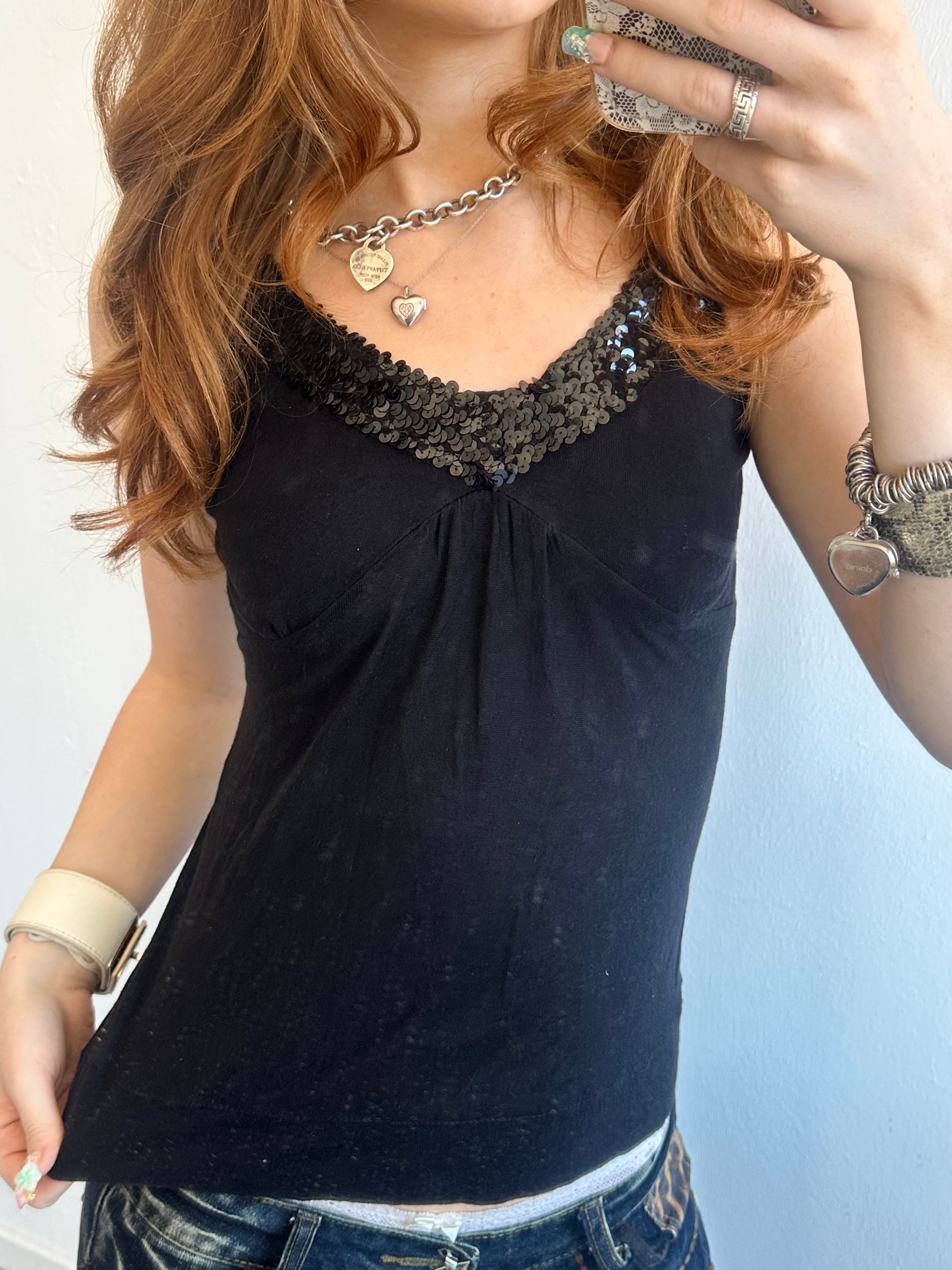 Black Sequin Top
