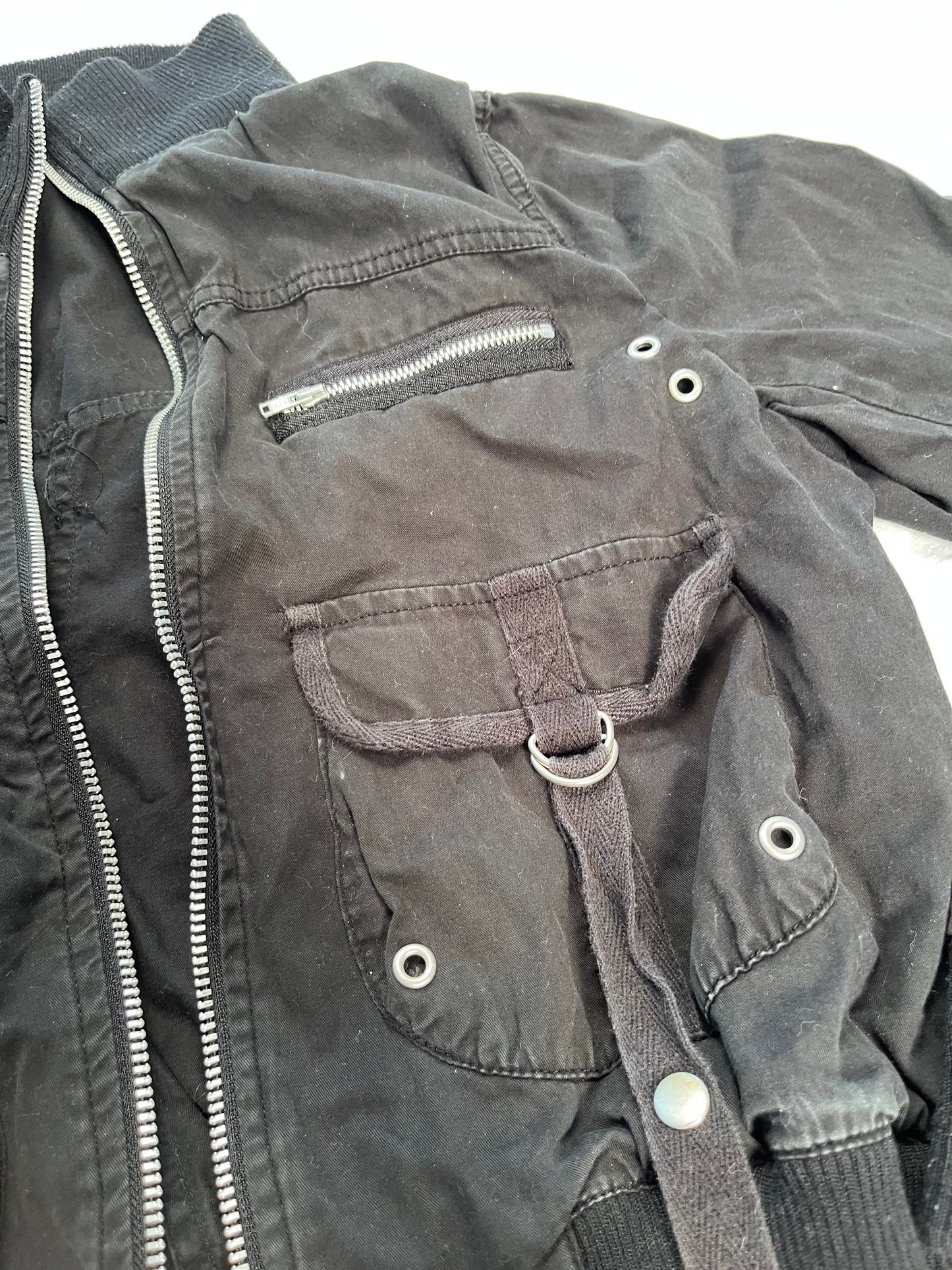 Black bomber jacket crop #0038