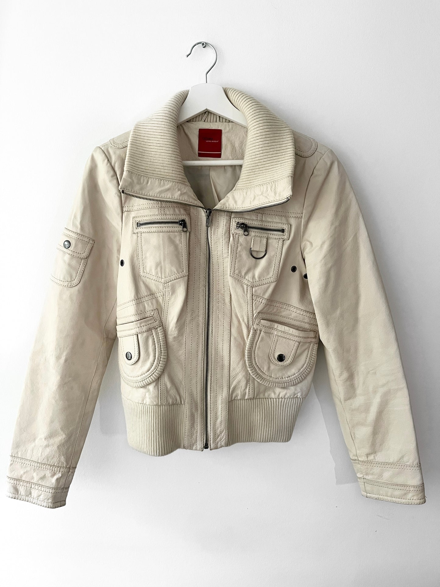 Beige Leather jacket #0071