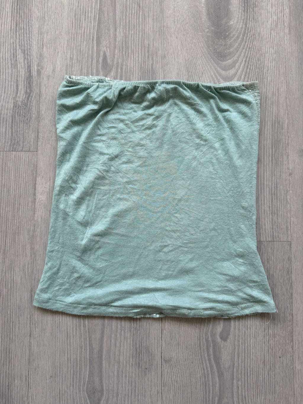 Mint Glitter Tube Top