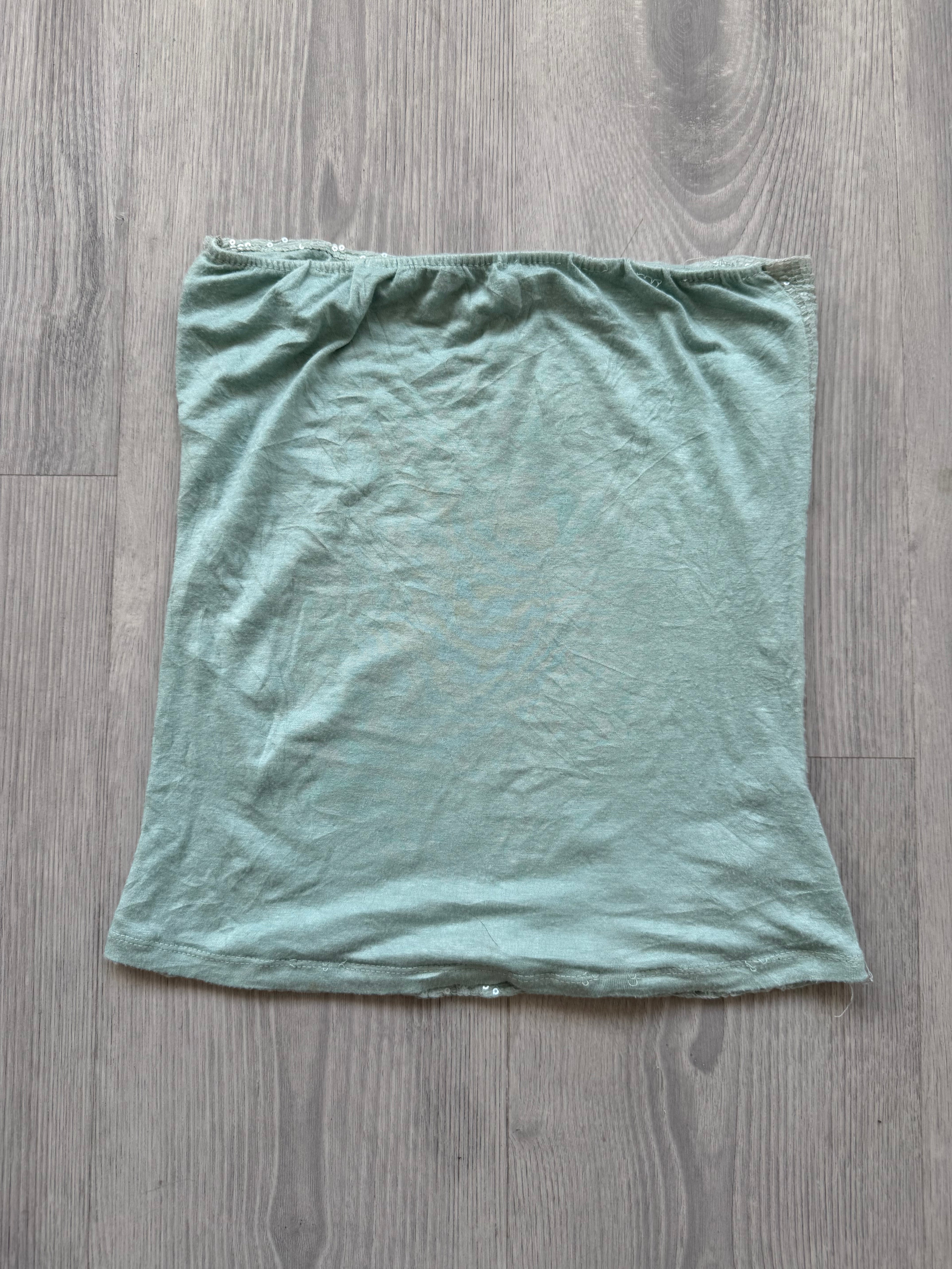 Mint Glitter Tube Top