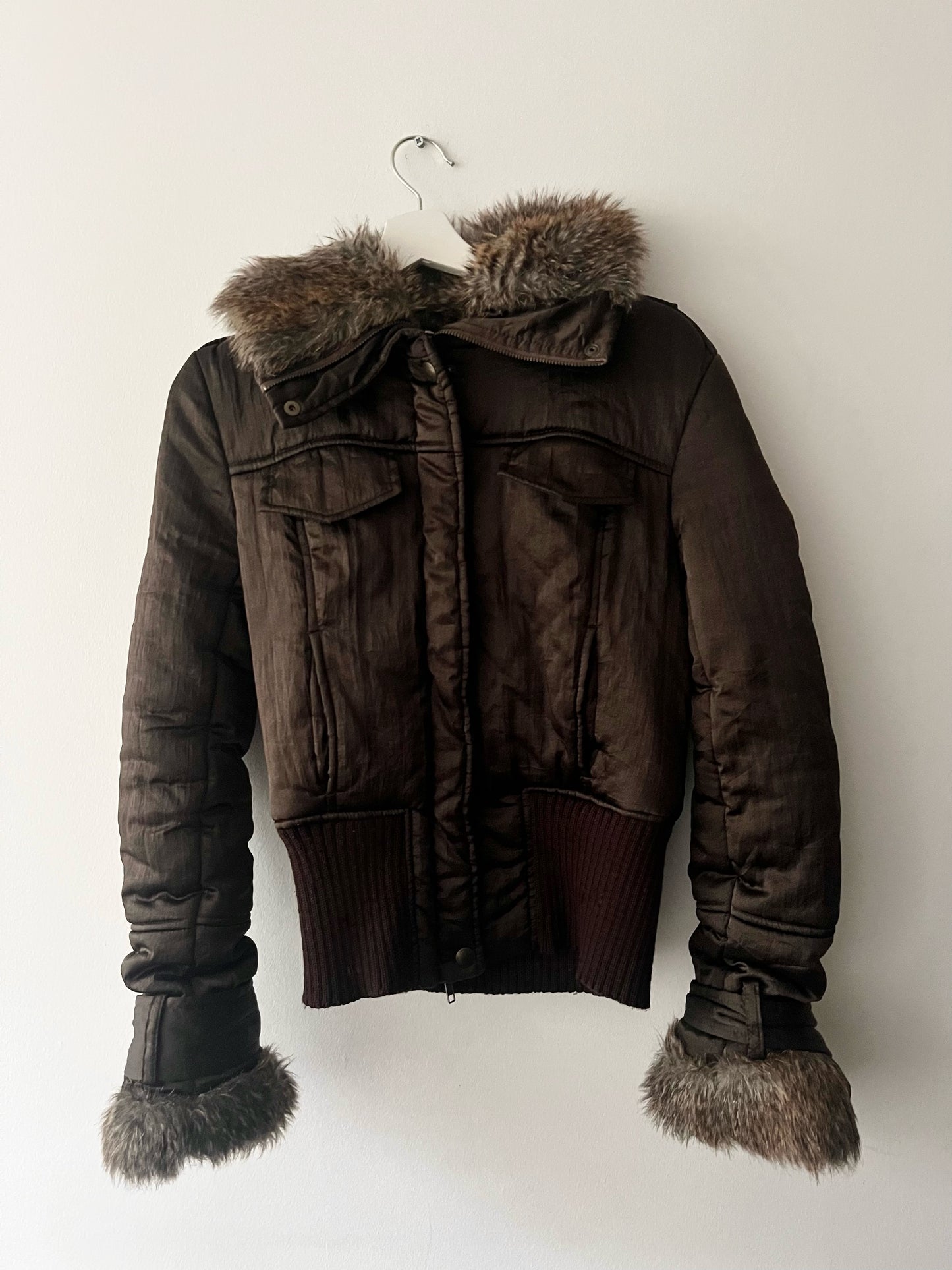 Brown jacket with fur