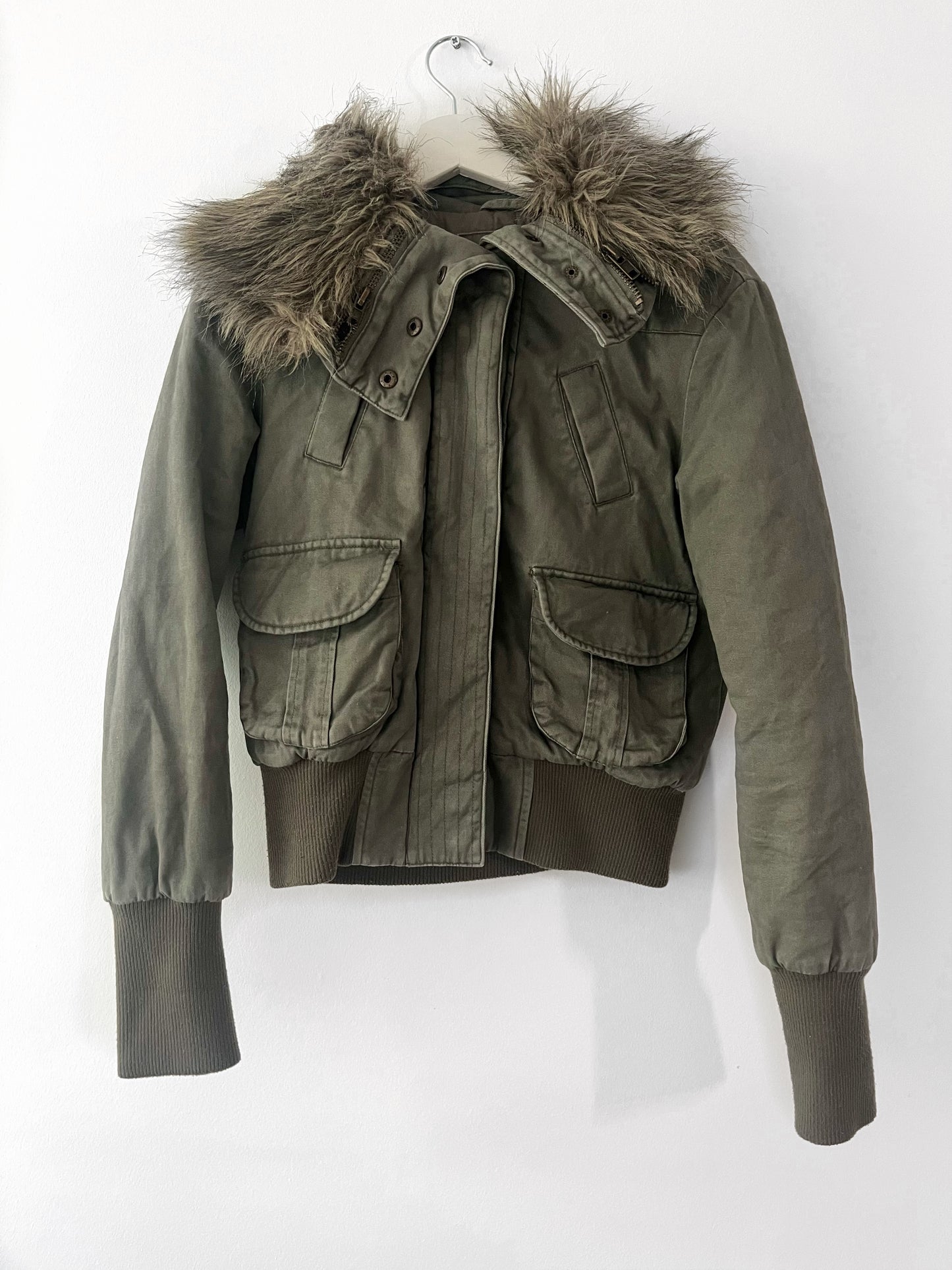 Khaki cropped jacket #0078