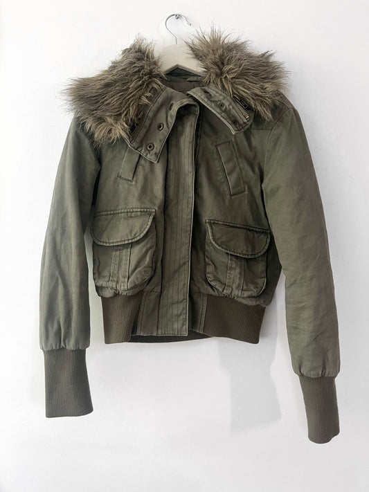 Khaki cropped jacket #0078