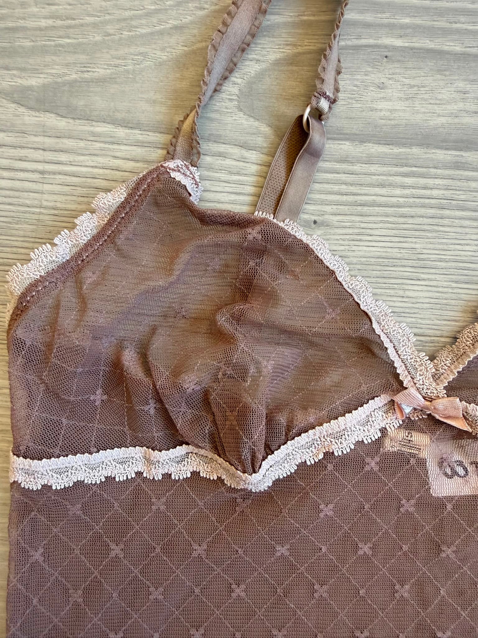 Brownish lace cami