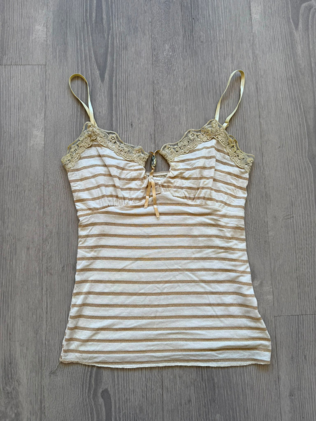 Gold and White Lace Top