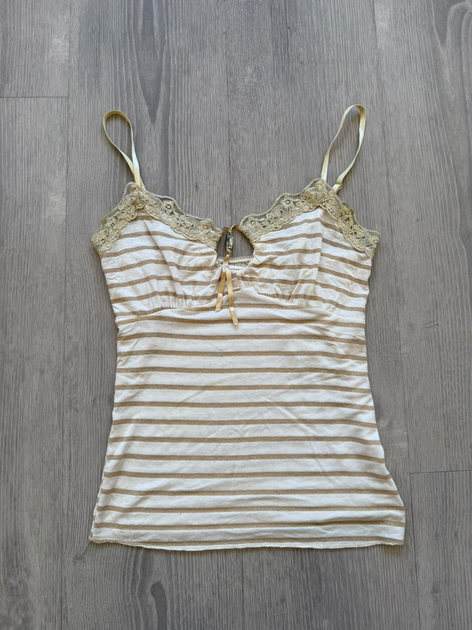 Gold and White Lace Top