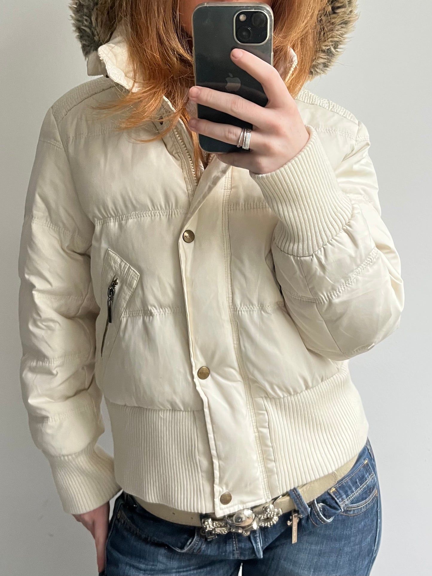 White puffer jacket