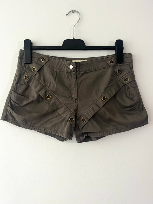 Khaki shorts studded #0037
