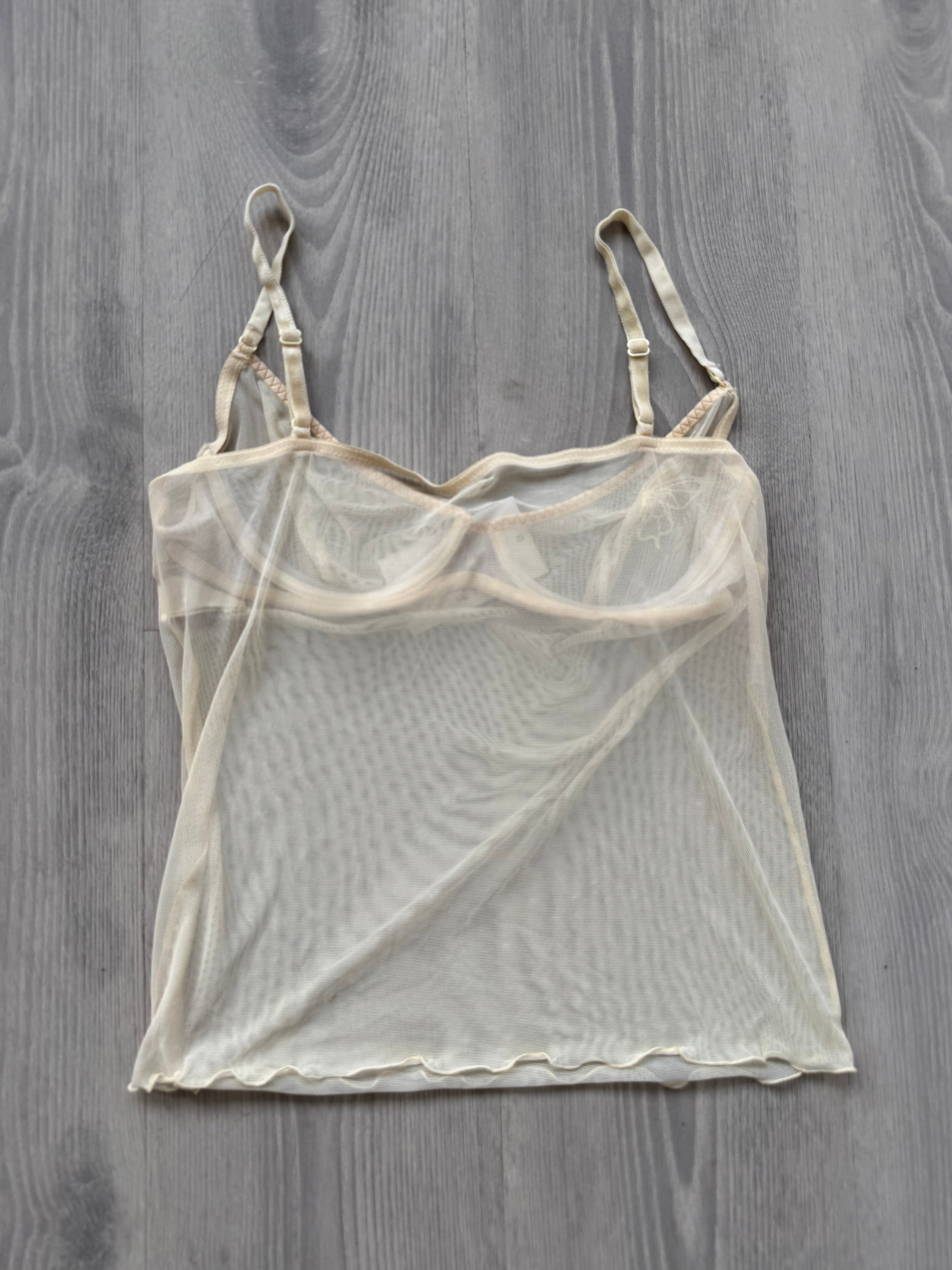 Butter Yellow Mesh Top