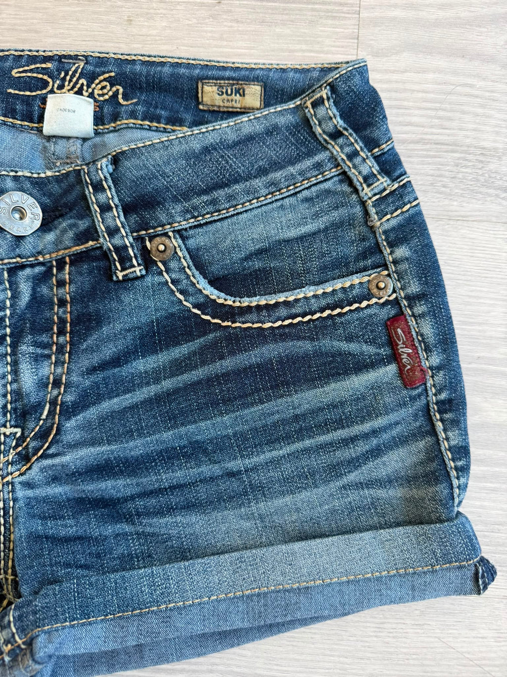 Embroidered Jeans Shorts