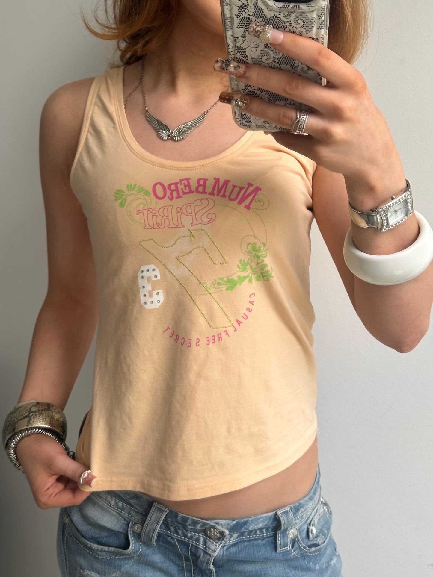 Orange printed tank
