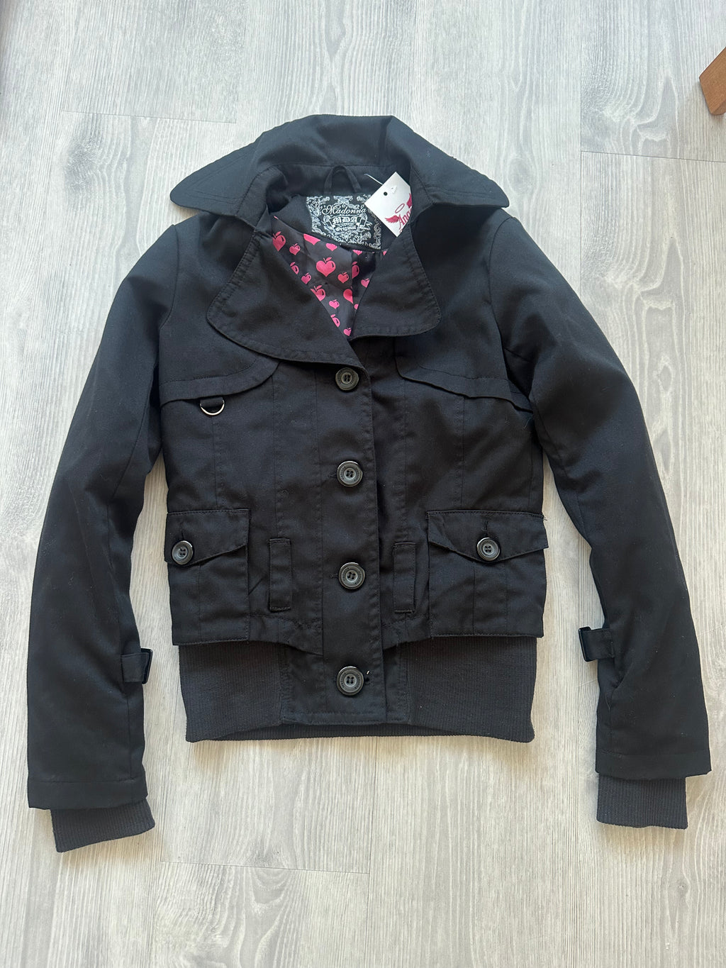 Black Vintage Button Jacket (XS)