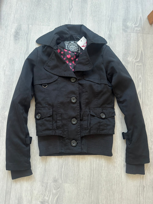 Black Vintage Button Jacket (XS)
