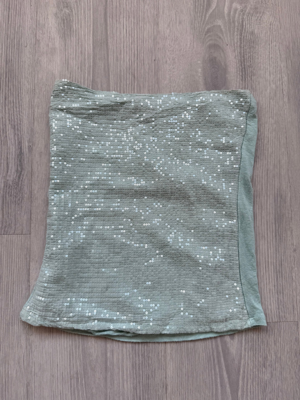 Mint Glitter Tube Top