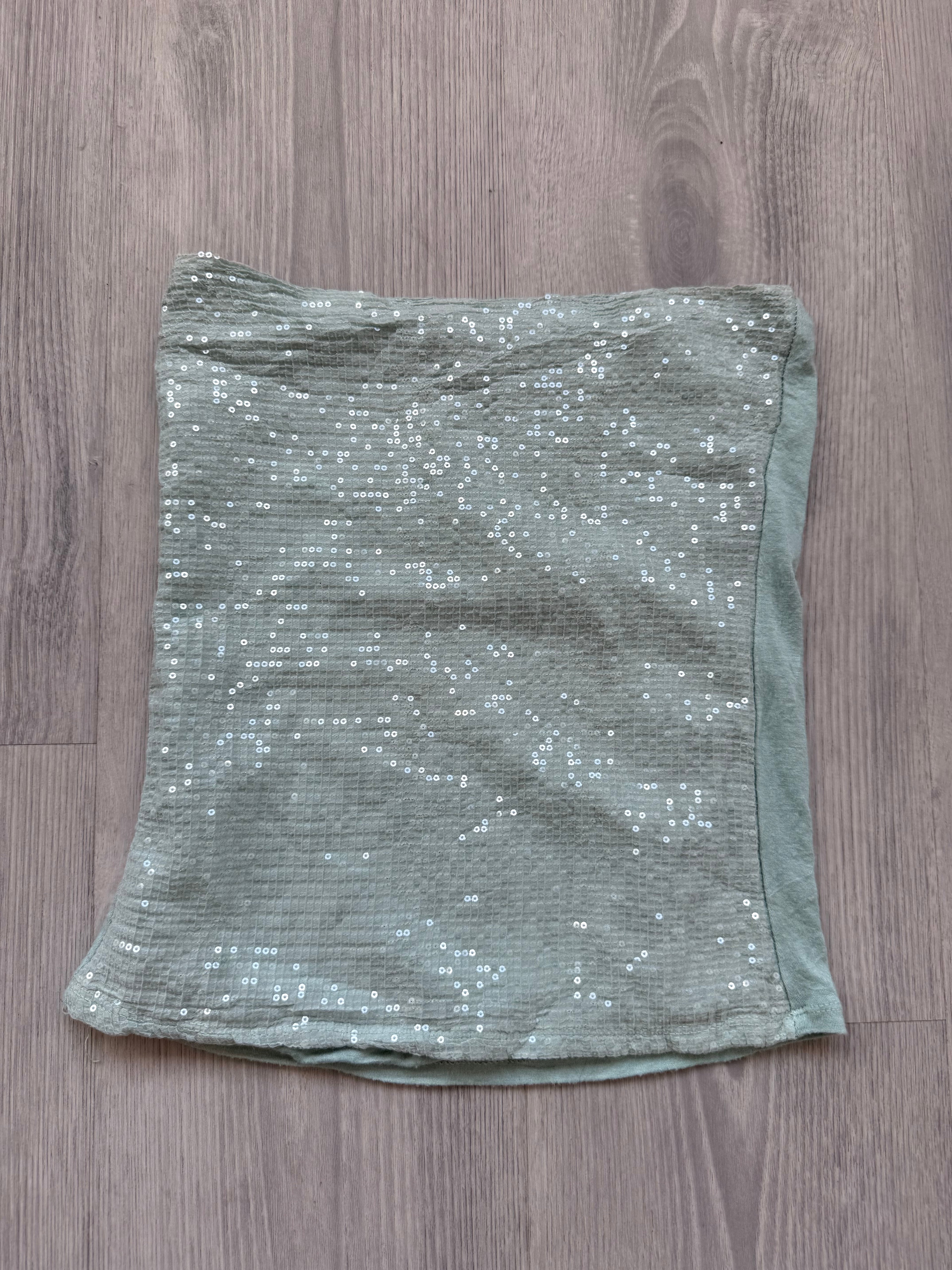 Mint Glitter Tube Top