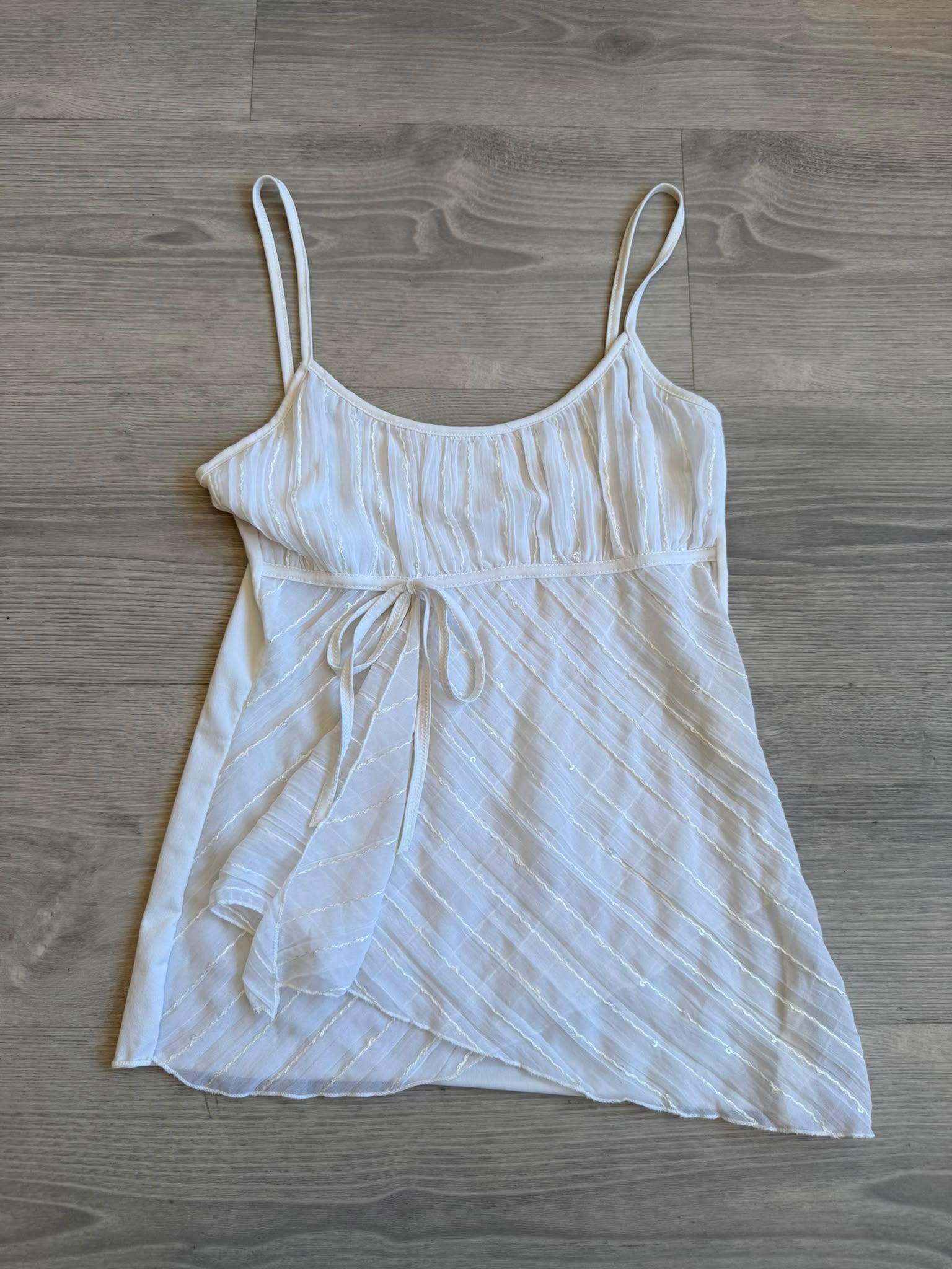 White Lace Sequin Cami