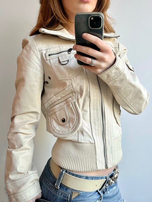 Beige Leather jacket