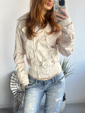 Beige Vintage Belted Jacket (L)
