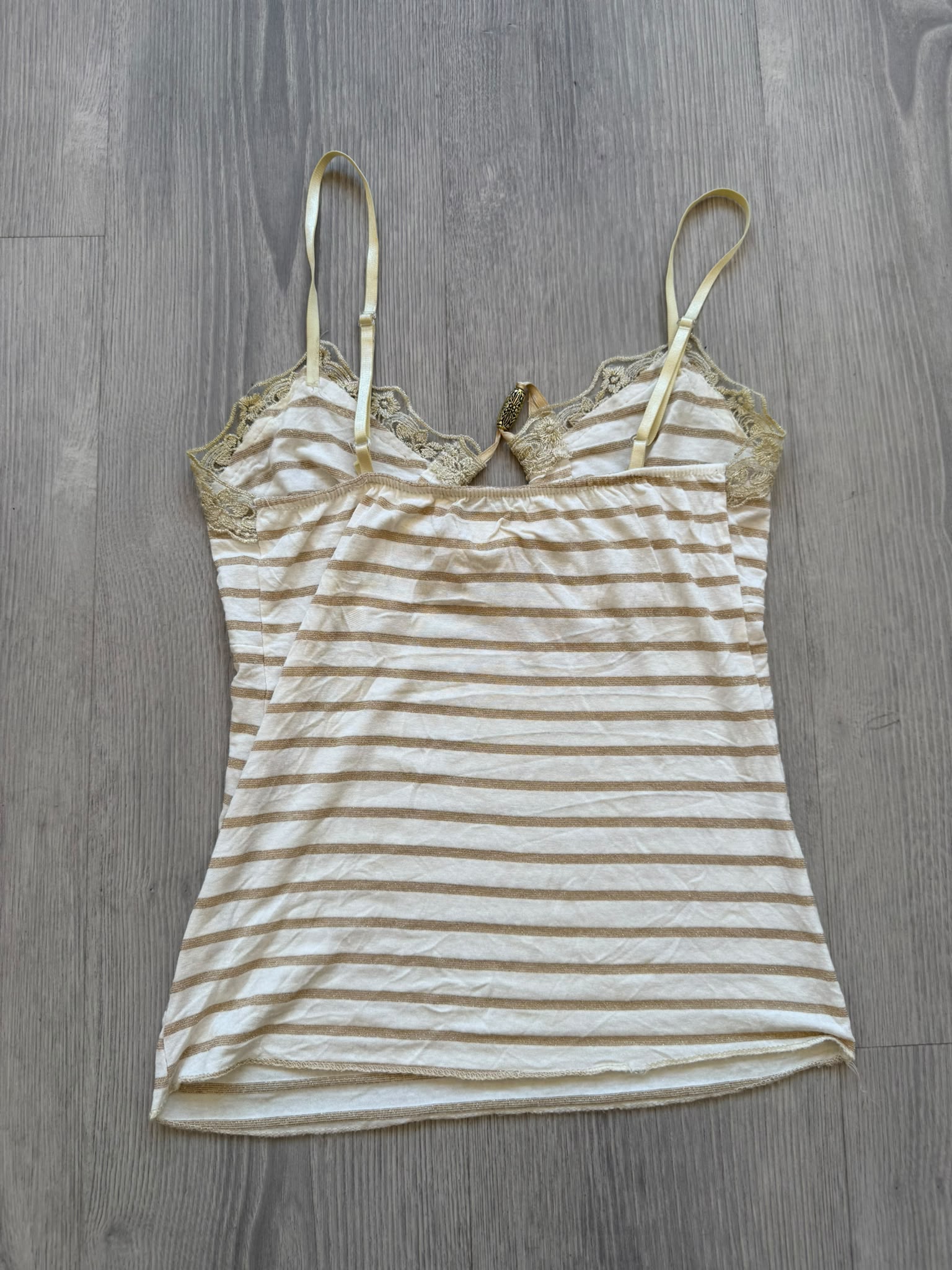 Gold and White Lace Top