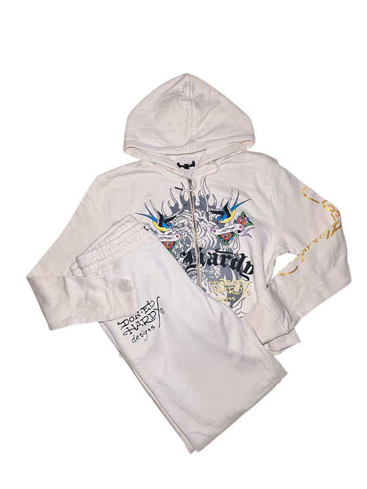 Ed Hardy Tracksuit White 2