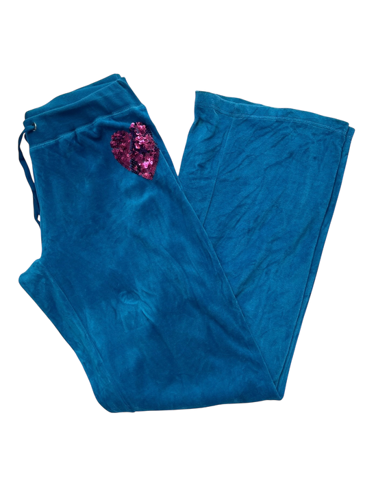 Velour pants blue