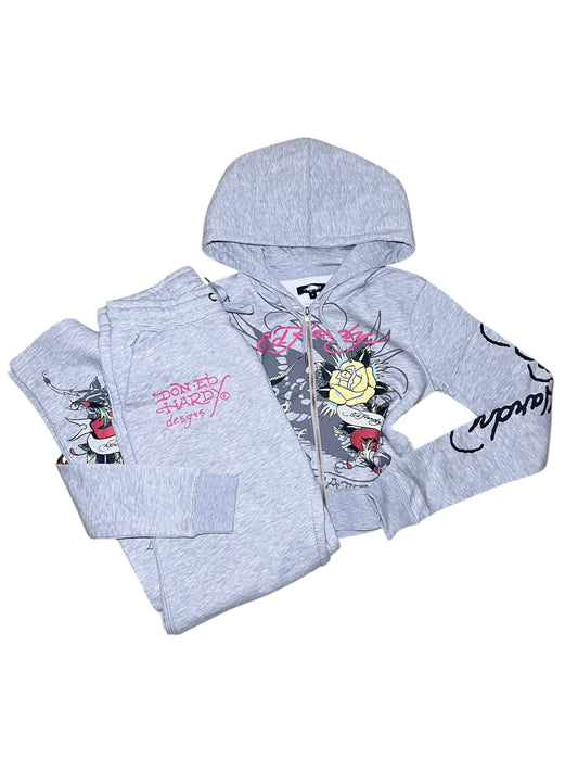 Ed Hardy Tracksuit grey 1