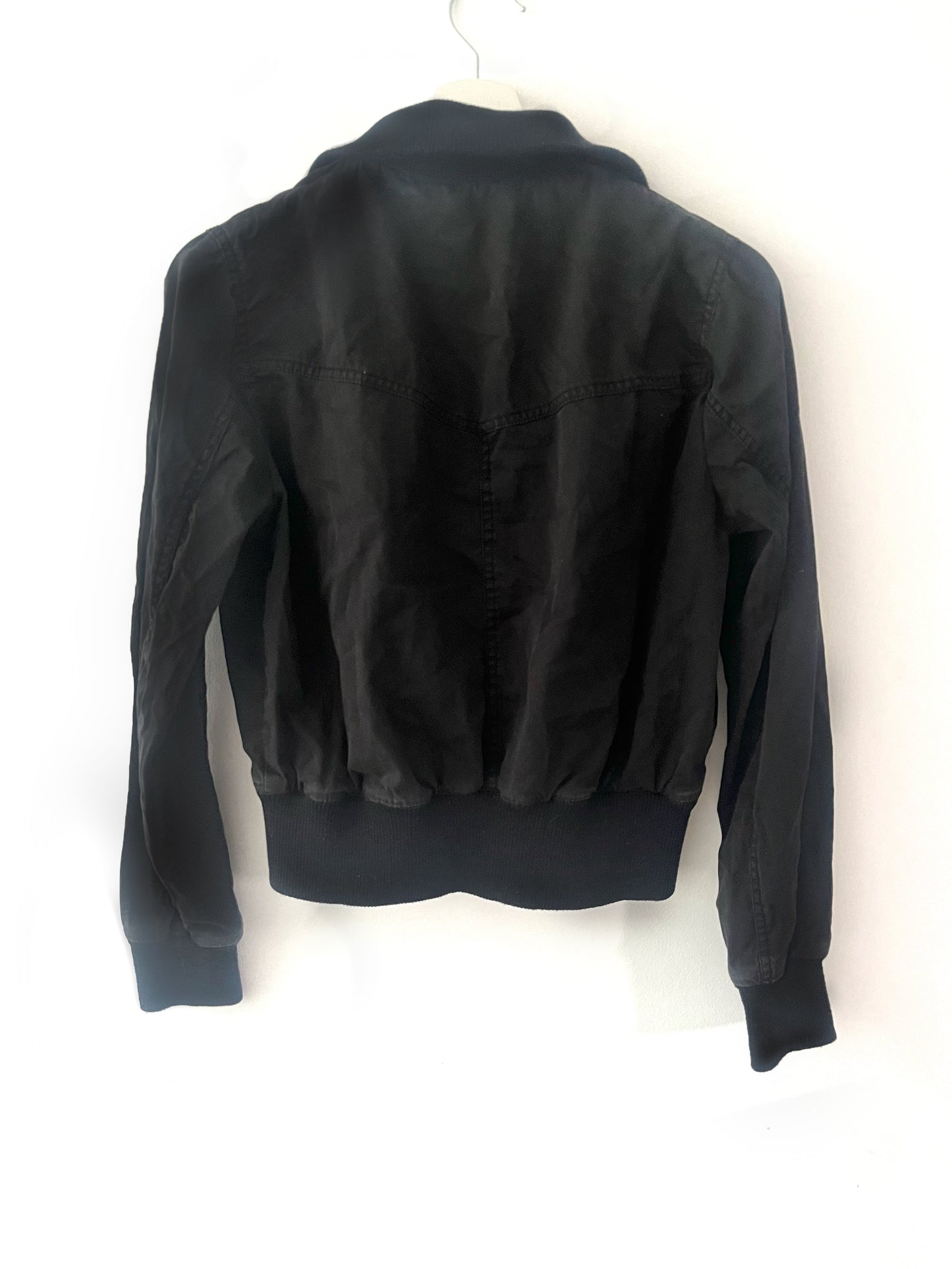 Black bomber jacket crop #0038