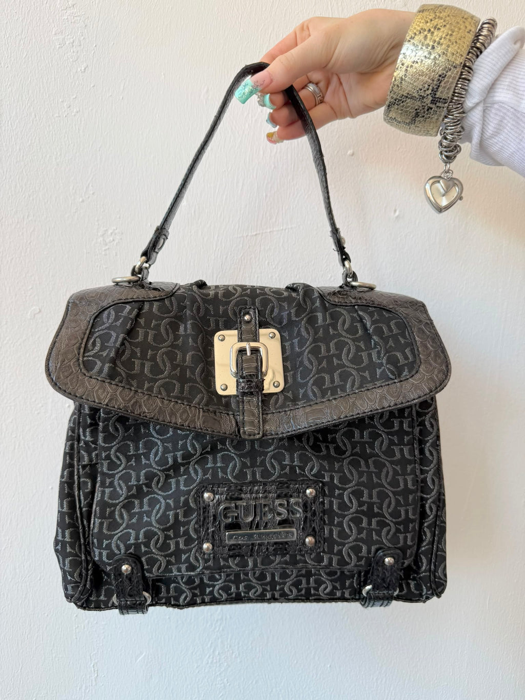 Black Monogram Guess Bag