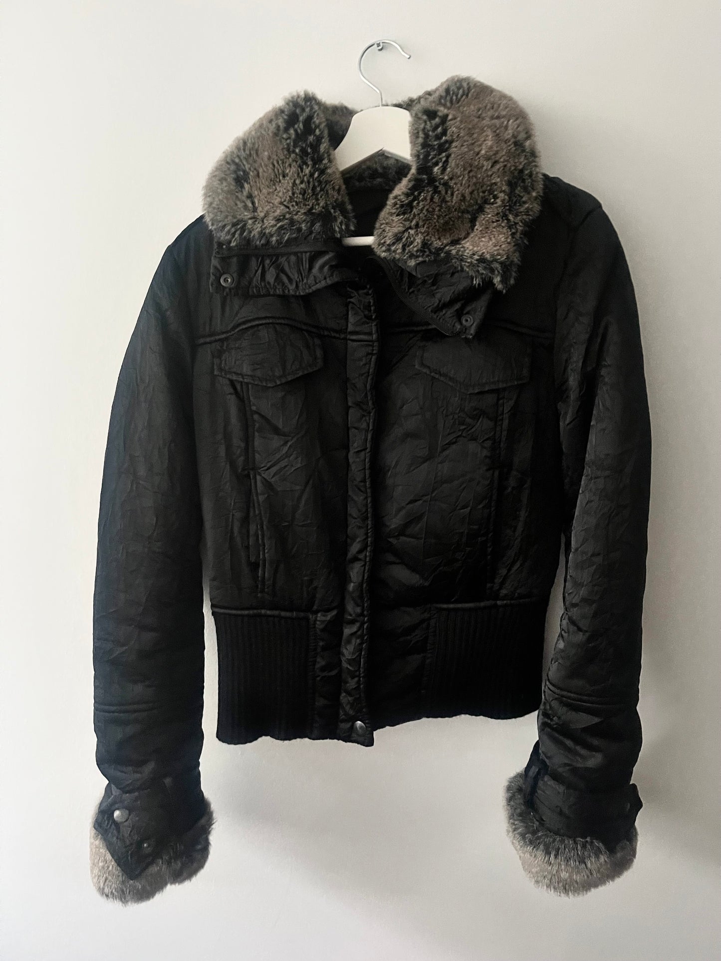 Black jacket with fur