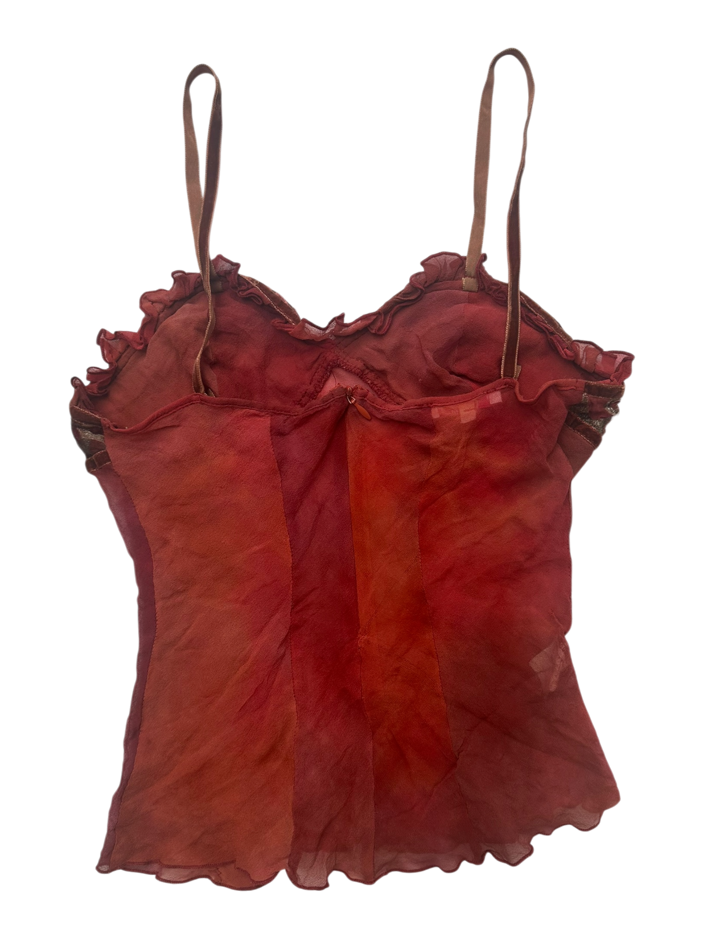 Red mesh top