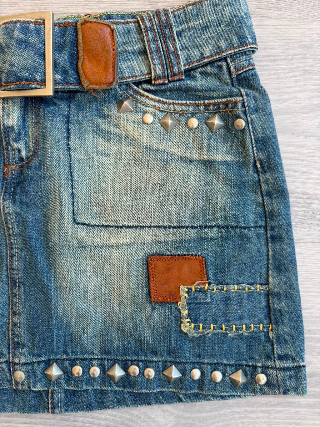 Studded Y2K Jeans Skirt
