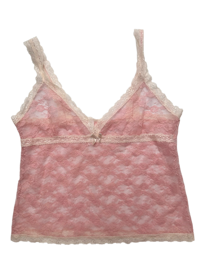 Mesh top with lace