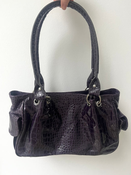 Violet Leather Bag #0068