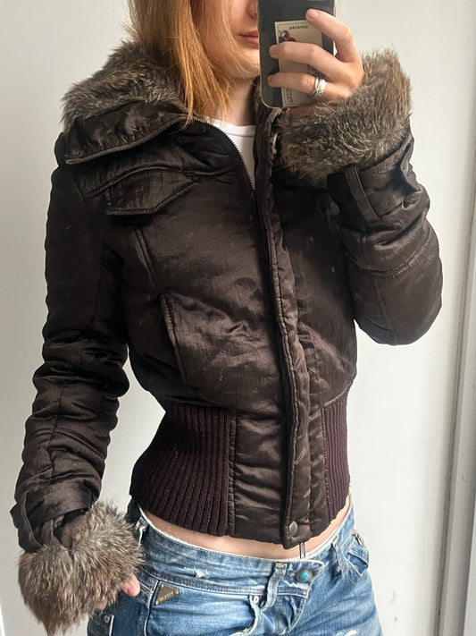 Brown jacket with fur