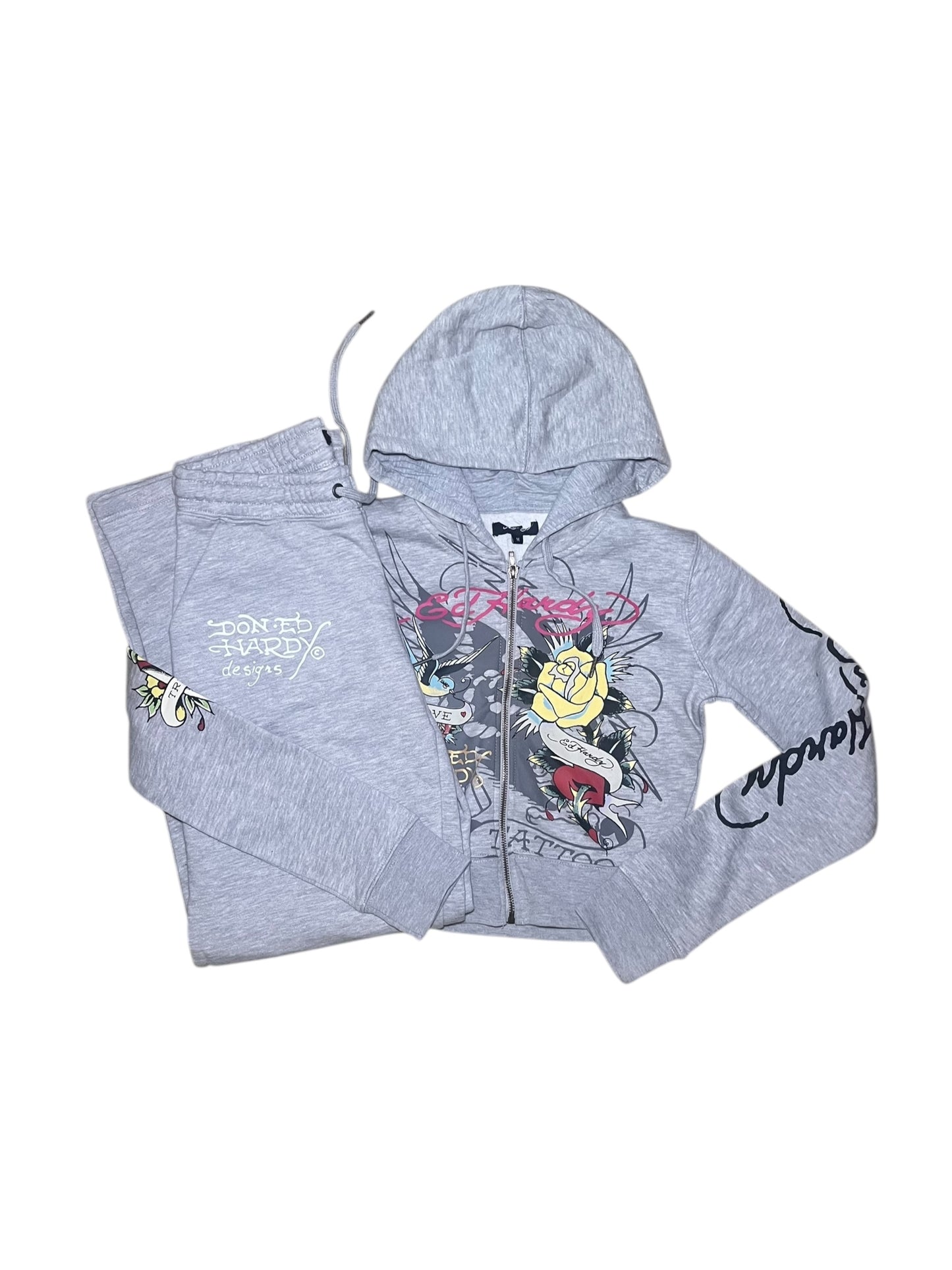 Grey Ed Hardy Tracksuit 2