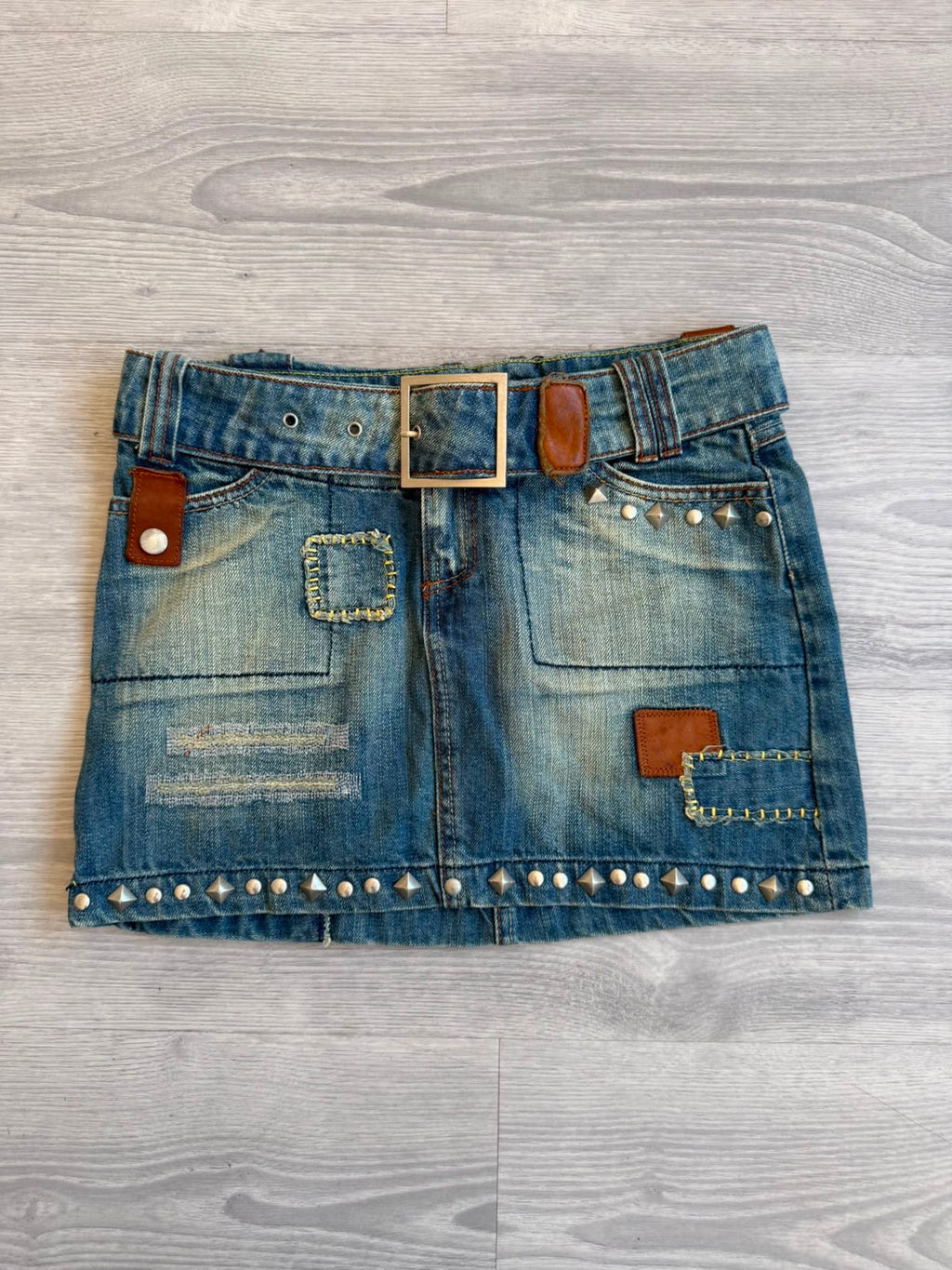 Studded Y2K Jeans Skirt