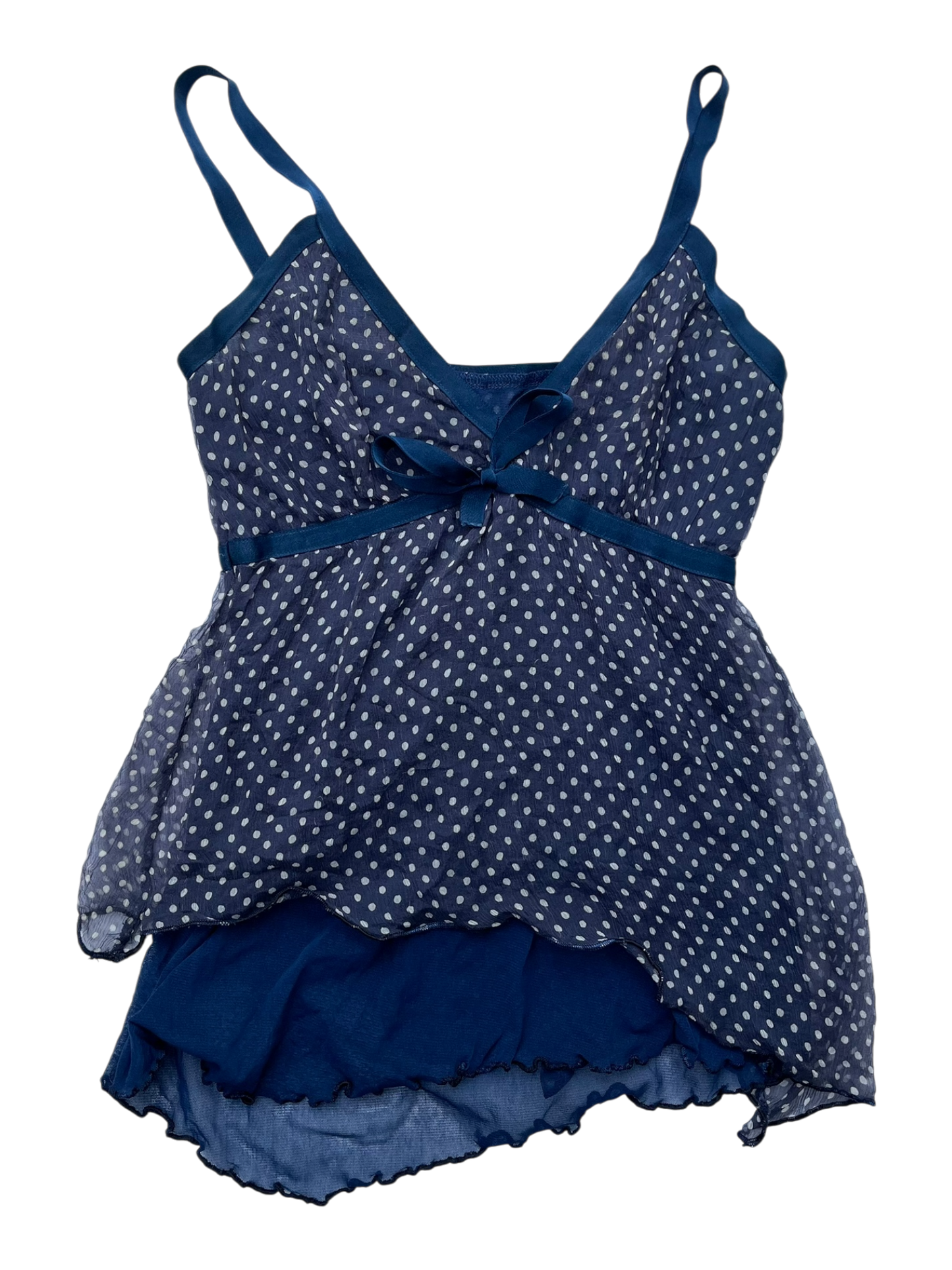 Blue polkadot top