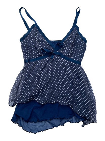 Blue polkadot top