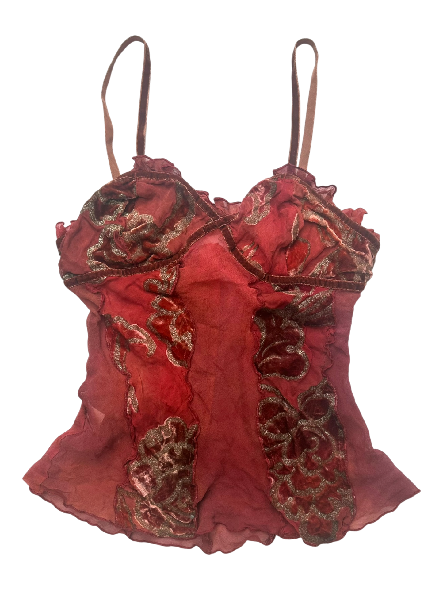 Red mesh top