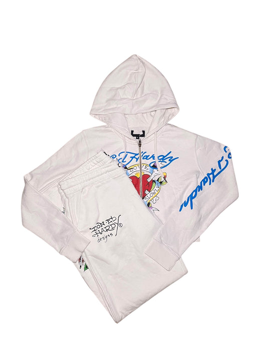 Ed Hardy Tracksuit White 1