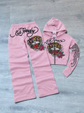 Pink Ed Hardy Tracksuit