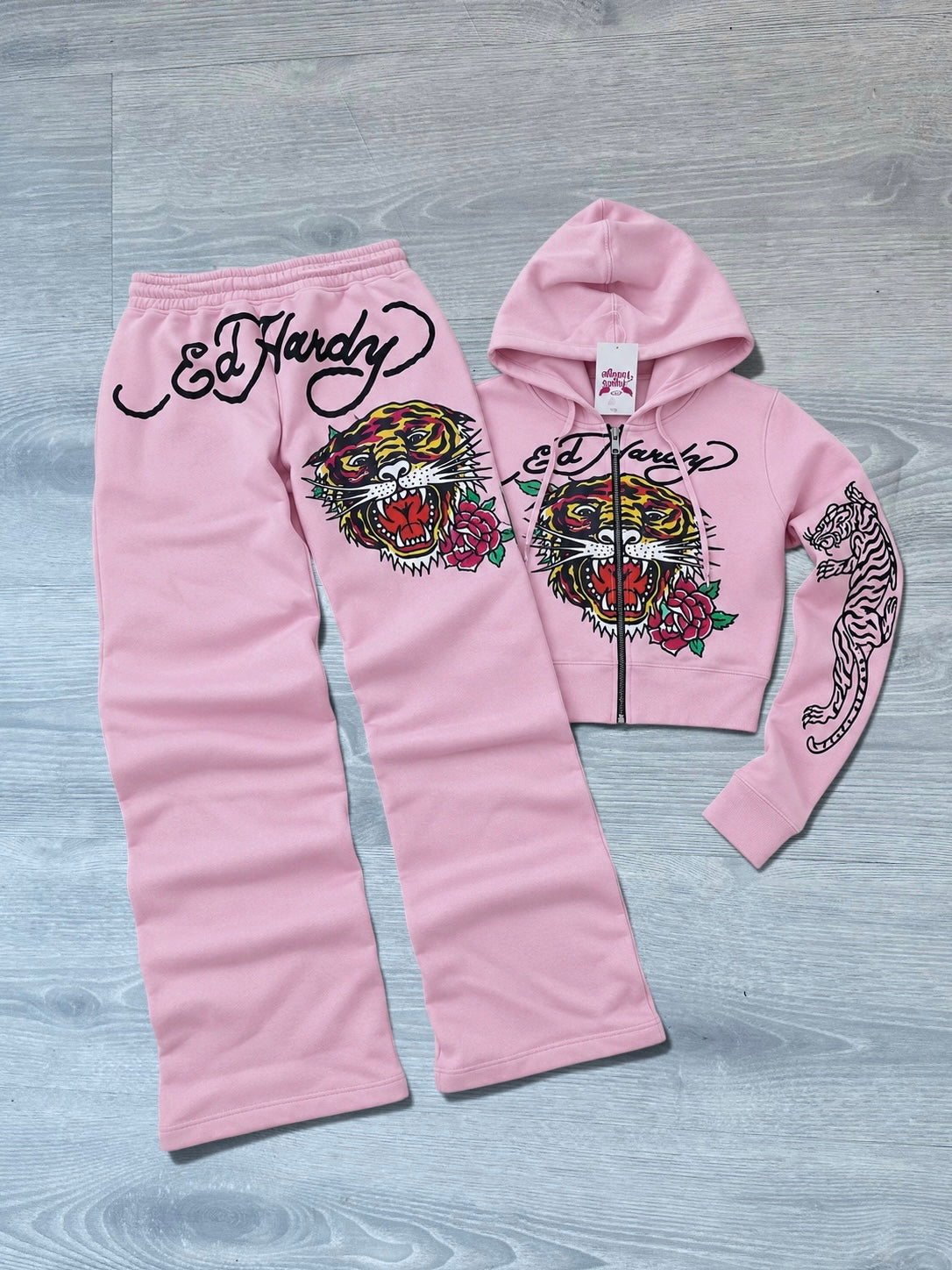 Pink Ed Hardy Tracksuit