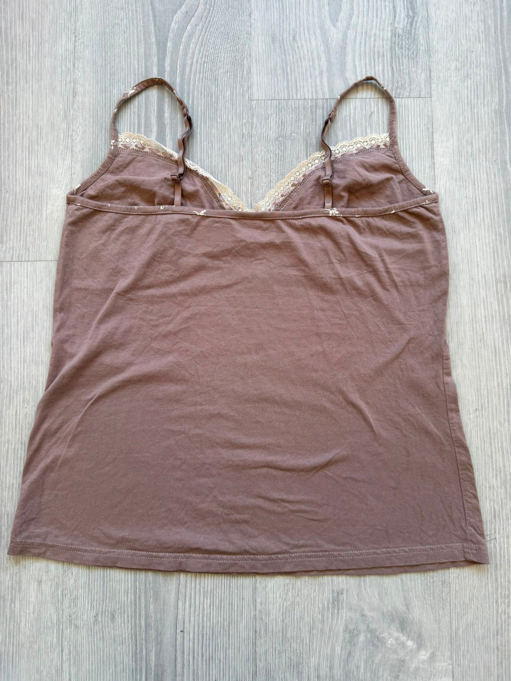 Brown Lace Cami with Floral Print