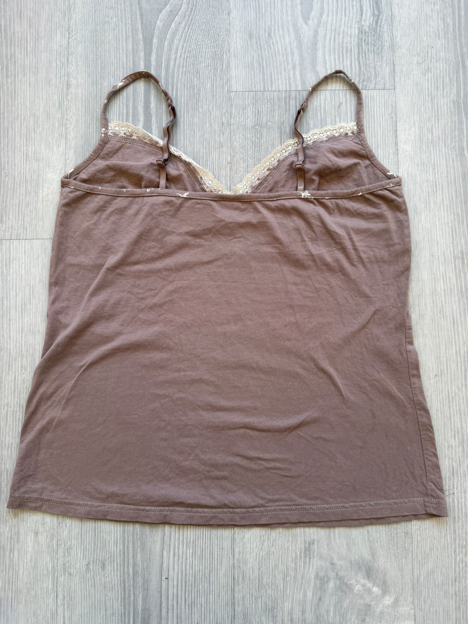 Brown Lace Cami with Floral Print