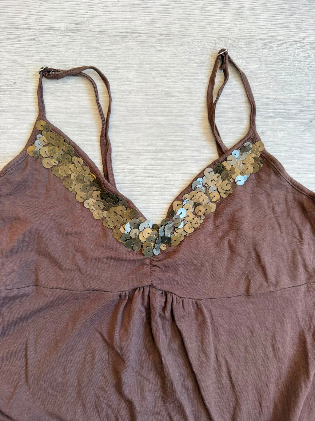 Brown glitter top