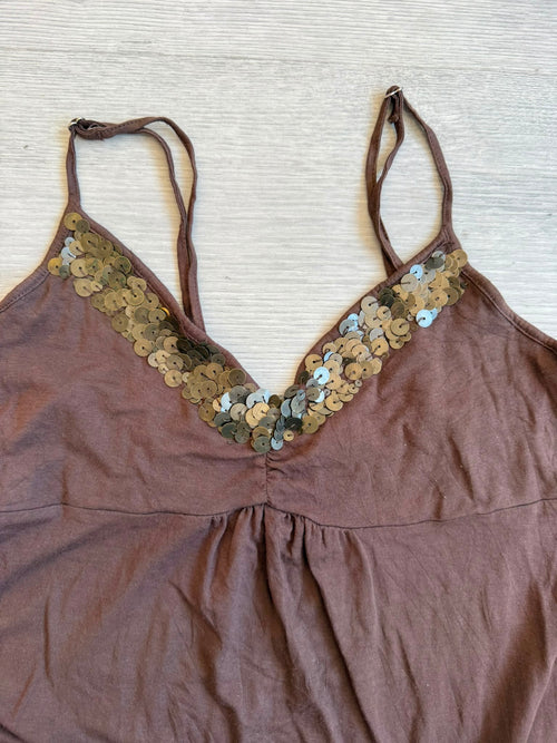 Brown glitter top